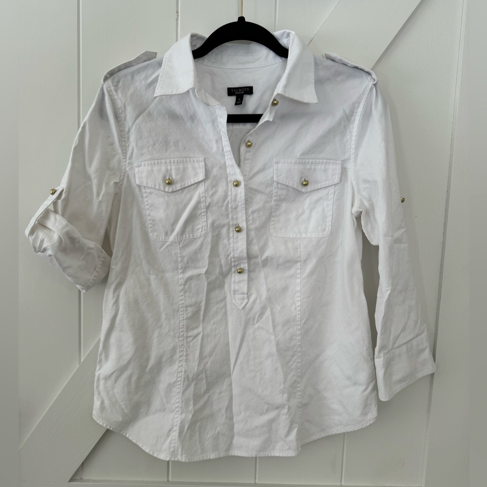 White shirt with roll up sleeves
